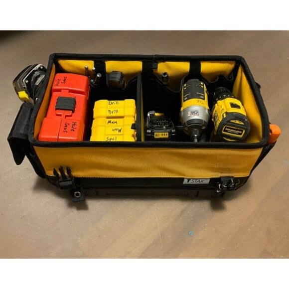 Tool Bag, 16-inch Durable Tote with Tool Organizer and Hard Bottom - Picture 2 of 3